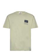 Tjm Reg Essential Cb Flag Tee Tops T-shirts Short-sleeved Green Tommy ...