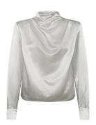 Dina Blouse Tops Blouses Long-sleeved Silver MAUD