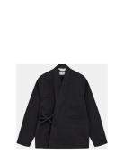 Akjesper Kimono Overshirt Tops Overshirts Black Anerkjendt