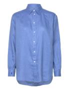 Relaxed Fit Linen Shirt Tops Shirts Long-sleeved Blue Polo Ralph Laure...