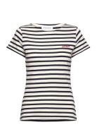 Colombier Ss Amour /Gots Tops T-shirts & Tops Short-sleeved Navy Maiso...