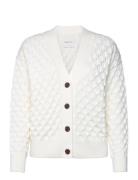 Textured Knit Cardigan Tops Knitwear Cardigans White GANT