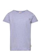 T-Shirt S/S Motif Tops T-shirts Short-sleeved Blue Petit Piao