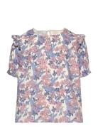 Top Ss Cotton Tops T-shirts Short-sleeved Multi/patterned Creamie