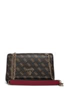 Noelle Convertible Xbody Flap Bags Top Handle Bags Brown GUESS