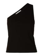 Slfanna Shoulder Top Tops T-shirts & Tops Sleeveless Black Selected Fe...