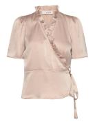 Peony Blouse Tops Blouses Short-sleeved Cream A-View