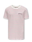 Kobharry S/S Stripe Tee Box Jrs Tops T-shirts Short-sleeved Red Kids O...