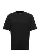 Mid Sleeve Tee Tops T-shirts Short-sleeved Black Resteröds