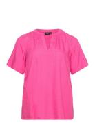 Marley, S/S, Blouse Tops Blouses Short-sleeved Pink Zizzi