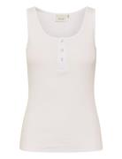 Drewgz Button Top Noos Tops T-shirts & Tops Sleeveless White Gestuz