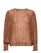 Eritapw Bl Tops Blouses Long-sleeved Brown Part Two