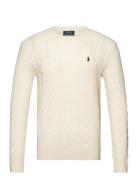 Cable-Knit Wool-Cashmere Sweater Tops Knitwear Round Necks Cream Polo ...