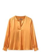 Mmenfa Satin Blouse Tops Blouses Long-sleeved Orange MOS MOSH