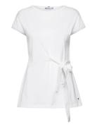 Rouged Wrap Top Ss Tops T-shirts & Tops Short-sleeved White Tommy Hilf...