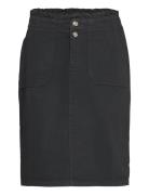 Utility Skirt With A Paperbag Waistband Knelangt Skjørt Black Esprit C...
