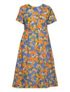 Objnicola S/S Dress 121 Knelang Kjole Multi/patterned Object
