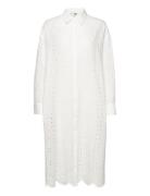 Fiona Shirt Dress Knelang Kjole White Twist & Tango