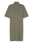 Mmlowana Linen Dress Knelang Kjole Khaki Green MOS MOSH