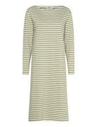 Soft Single Stripe Sille Dress Knelang Kjole Green Mads Nørgaard