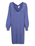 Yasemmy Ls Midi Knit Dress - Pb Knelang Kjole Blue YAS