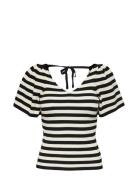 Onlleelo Stripe S/S Back V-Neck Knt Noos Tops T-shirts & Tops Short-sl...