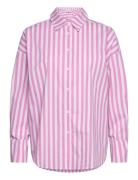 Cc Heart Harper Stripe Over Shi Tops Shirts Long-sleeved Pink Coster C...