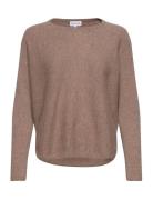 Curved Sweater Tops Knitwear Jumpers Brown Davida Cashmere