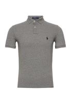 Slim Fit Mesh Polo Shirt Tops Polos Short-sleeved Grey Polo Ralph Laur...