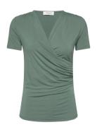 Viscose T-Shirt Tops T-shirts & Tops Short-sleeved Green Rosemunde