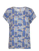 Sc-Felicity Aop Tops T-shirts & Tops Short-sleeved Blue Soyaconcept