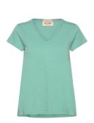 Mmtulli V-Ss Basic Tee Tops T-shirts & Tops Short-sleeved Green MOS MO...