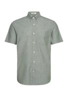 Reg Cotton Linen Ss Shirt Tops Shirts Short-sleeved Green GANT