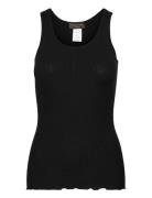 Silk Top Tops T-shirts & Tops Sleeveless Black Rosemunde