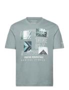 Printed T-Shirt Tops T-shirts Short-sleeved Grey Tom Tailor