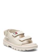 Tjw Fancy Sandal Flate Sandaler Beige Tommy Hilfiger