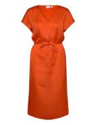 Viellette V-Neck S/S Dress/Su - Noos Knelang Kjole Orange Vila