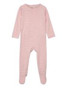 Striped Full Body W. Back Opening Pyjamas Sie Jumpsuit Pink Copenhagen...