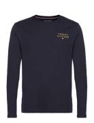 Ls Tee Logo Gold Tops T-shirts Long-sleeved Navy Tommy Hilfiger