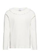 Top Drop Needle Frill Collar Tops T-shirts Long-sleeved T-shirts White...