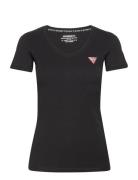 Ss Vn Mini Triangle Tee Tops T-shirts & Tops Short-sleeved Black GUESS...