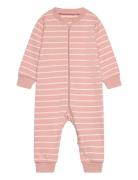 Nightsuit W.zipper Pyjamas Sie Jumpsuit Pink Fixoni