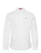 Tjm Slim Stretch Oxf Tops Shirts Casual White Tommy Jeans