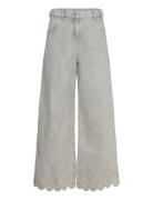 Loose Fitted Pant With Scallop Edge Bottoms Jeans Wide Grey Stella Nov...