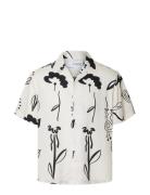 Slhrelax-Rajesh Shirt Ss Aop Tops Shirts Short-sleeved White Selected ...