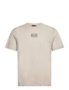 T-Shirt Tops T-shirts Short-sleeved Cream EA7