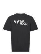 Fm Logo Organic Tee Tops T-shirts Short-sleeved Black Fat Moose