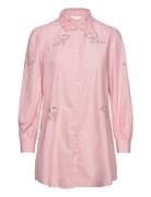 Lucille Long Shirt Cotton Tops Shirts Long-sleeved Pink Noella