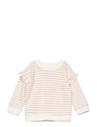 Ruffled Striped Sweatshirt Tops Sweat-shirts & Hoodies Sweat-shirts Pi...