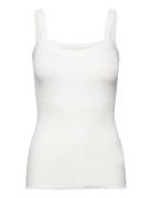 Organic Cotton Strap Top Tops T-shirts & Tops Sleeveless White Rosemun...
